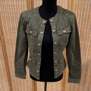 White House Black Market Khaki Military Style Jacket
